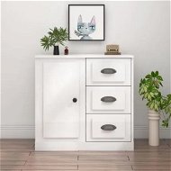 Detailed information about the product Sideboard High Gloss White 70x35.5x67.5 cm Engineered Wood