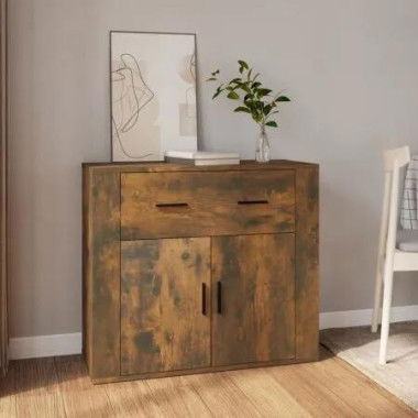 Sideboard Smoked Oak 80x33x70 cm Engineered Wood