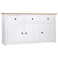 Detailed information about the product Sideboard White 135x40x80 cm Solid Pinewood Panama Range