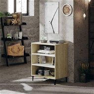 Detailed information about the product Sideboard White And Sonoma Oak 57x35x70 Cm Engineered Wood