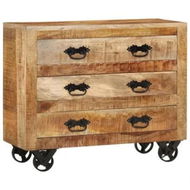 Detailed information about the product Sideboard with 3 Drawers 80x30x65 cm Solid Rough Wood Mango