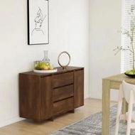 Detailed information about the product Sideboard with 3 Drawers Brown Oak 120x41x75 cm Engineered Wood