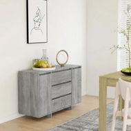 Detailed information about the product Sideboard with 3 Drawers Grey Sonoma 120x41x75 cm Engineered Wood