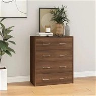 Detailed information about the product Sideboard with 4 Drawers 60x30.5x71 cm Brown Oak