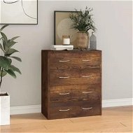Detailed information about the product Sideboard with 4 Drawers 60x30.5x71 cm Smoked Oak