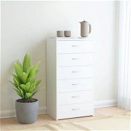 Detailed information about the product Sideboard With 7 Drawers White 50x34x96 Cm Chipboard