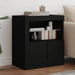 Sideboard with LED Lights Black 60.5x37x67 cm. Available at Crazy Sales for $89.95