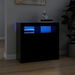 Sideboard with LED Lights Black 80x35x75 cm. Available at Crazy Sales for $139.95