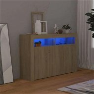 Detailed information about the product Sideboard with LED Lights Sonoma Oak 115.5x30x75 cm