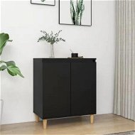 Detailed information about the product Sideboard with Solid Wood Legs Black 60x35x70 cm Engineered Wood
