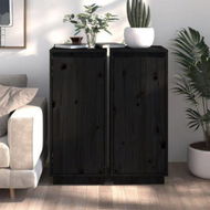 Detailed information about the product Sideboards 2 Pcs Black 31.5x34x75 Cm Solid Wood Pine.