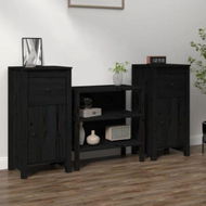 Detailed information about the product Sideboards 2 Pcs Black 40x35x80 Cm Solid Wood Pine