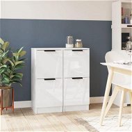 Detailed information about the product Sideboards 2 Pcs High Gloss White 30x30x70 Cm Engineered Wood