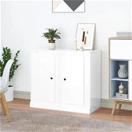 Detailed information about the product Sideboards 2 pcs High Gloss White 37.5x35.5x67.5 cm Engineered Wood