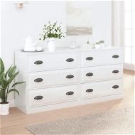 Detailed information about the product Sideboards 2 pcs High Gloss White Engineered Wood