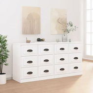 Detailed information about the product Sideboards 2 pcs High Gloss White Engineered Wood