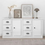 Detailed information about the product Sideboards 2 pcs High Gloss White Engineered Wood