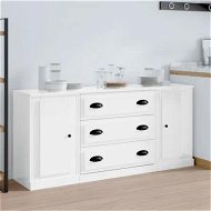 Detailed information about the product Sideboards 3 pcs High Gloss White Engineered Wood