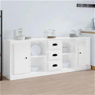 Detailed information about the product Sideboards 3 pcs High Gloss White Engineered Wood