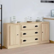 Detailed information about the product Sideboards 3 pcs Sonoma Oak Engineered Wood