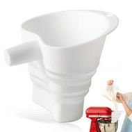 Detailed information about the product Silicone Auxiliary Mixer Flour Funnel for Kitchen Stand Mixer,Foldable Flour Infundibulum Attachment,Dishwasher Safe Color White