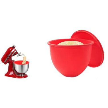 Silicone Bowl Liner for KitchenAid Tilt Head 5QT Mixers, 1 Liner and 1 Lid Included, Leak Proof Sealing Design, Not for Bowl-Lift Models, Red