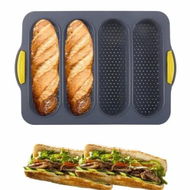 Detailed information about the product Silicone Bread Loaf Pan, Nonstick Sourdough Loaf Pan & Heat Resistant Baguette Bread Pan, Silicone Molds for Baking Hoagie Rolls Hot Dog Buns (Black)