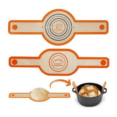 Silicone Bread Sling Dutch Oven Non Stick Reusable Baking Mat Set 2 Pcs Long Handle Sourdough Transfer Easy Clean Set Bakery Shop