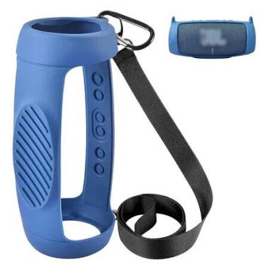 Silicone Case Cover for JBL Charge 5 Waterproof Portable Bluetooth Speaker, Travel Carrying Protective Gel Soft Skin, Blue