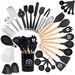 Silicone Cooking Utensils Set, 43Pcs Non-Stick Heat Resistant Kitchen Utensils Spatula Set with Wooden Handle for Baking, Cooking (Black). Available at Crazy Sales for $34.95