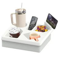 Detailed information about the product Silicone Couch Tray Cup Holder Sofa Organiser with Phone Slot Anti-Spill Caddy for TV Remote,Snacks,Drink