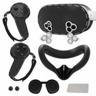 Detailed information about the product Silicone Cover Set for Meta Quest 3s Accessories,VR Protective Set for Oculus Quest 3s with Face Cover, VR Shell, Controller Grip, Joystick Caps(Black)