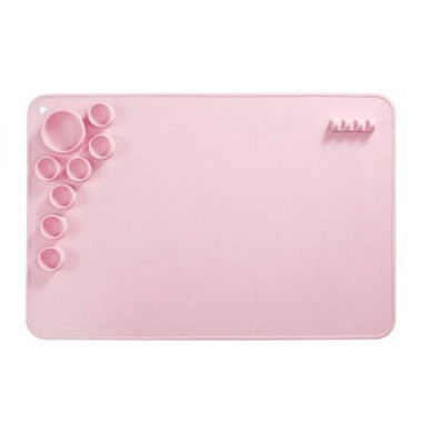 Silicone Craft Mat For Resin Casting 40*60cm Non-Stick Silicone Sheet With Cleaning Cut For Oil Painting Art Clay And Play (Pink)