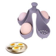 Detailed information about the product Silicone Egg Boiler Rack, Freestanding Egg Boiler, Egg Boiler, Egg Cooker, Holds 4 Eggs, Kitchen Silicone Egg Boiler Gadget, Gray
