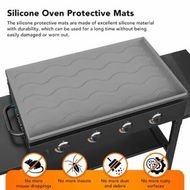 Detailed information about the product Silicone Grill Mat,Anti Sticky Full Cover Griddle Cover Silicone Cooking Mat Drip Pan Liners Griddle Mat for Outdoor Barbecue 22inch Grey
