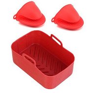 Detailed information about the product Silicone Pot For Ninjas Dual Air Fryer Silicone Air Fryer Liners Double Air Fryer Silicone Air Fryer BasketFor Air FryerOvenMicrowave Color Red