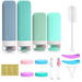 Silicone Travel Bottle Set For Toiletries, 60/90ml, with Storage Bag, Leak Proof Refillable Liquid Shampoo Conditioner Travel Toiletry Bottles. Available at Crazy Sales for $14.99
