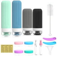 Detailed information about the product Silicone Travel Bottle Set For Toiletries, 60/90ml, with Storage Bag, Leak Proof Refillable Liquid Shampoo Conditioner Travel Toiletry Bottles