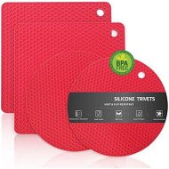 Detailed information about the product Silicone Trivet Mats - 4 Heat Resistant Pot Holders Multipurpose Non-Slip Hot Pads For Kitchen Potholders Hot Dishes Jar Opener Spoon Holder Food Grade Silicone & BPA Free (Red)