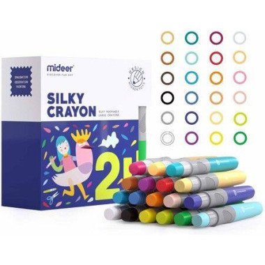 Silky Jumbo Crayons For Toddler 24 Colors,Non-Toxic Baby Crayons,Twistable Chunky Crayons,Window Caryons,Kids Art Tools