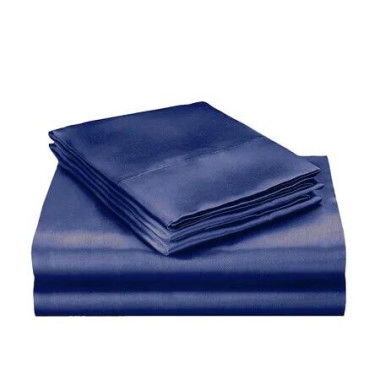 Silky Satin Quilt Cover Set Bedspread Blue Super King