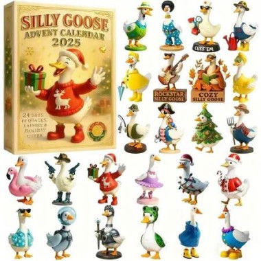 Silly Goose 2025 2026Advent Calendar 24DAYS Christmas TREE Collectable Blind Box 2D Flat Acrylic Ornament Countdown Christmas Gift