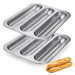 Silver 2 Pack 32*25.5*3cm French Bread Baking Pan Perforated Baguette Pan Nonstick Carbon Steel 3 Cavity Baguette Mold for Oven. Available at Crazy Sales for $24.99