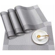 Detailed information about the product Silver Grey 4 pack 30*45cm Placemats Easy to Clean Plastic Placemat Washable for Kitchen Table Heat - resist and Woven Vinyl Table Mats