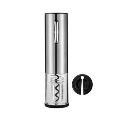 Silver Rechargeable Electric Wine Bottle Opener Automatic with Paper Cutter Ideal for Home & Parties