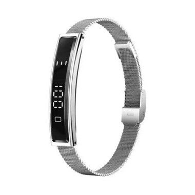 Silver Steel Strap 1.43 Inch Smart Bracelet with HeartRateSleep Monitoring Phone Reminder
