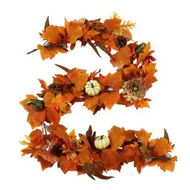 Detailed information about the product Simulation Maple Leaf Pumpkin Vine Ornaments 2.7m Autumn Wreath Ideal For Thanksgiving Christmas Halloween and autumn decorations
