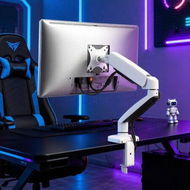 Detailed information about the product Single Monitor Mount Desk Stand Gas Spring Adjustable Arm 13-32 Inch Screens TV LED Computer PC Riser Bracket Holder 75mm 100mm VESA PLASA 8kg White