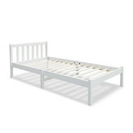 Detailed information about the product Single Size Wooden Bed Frame - White