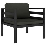 Detailed information about the product Single Sofa with Cushions Aluminium Anthracite